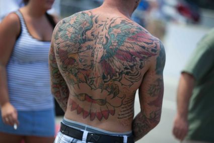 Colored Eagle Tattoo On Back